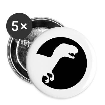dino_rex_logo_f1 - Lot de 5 petits badges (25 mm) - blanc - Devant