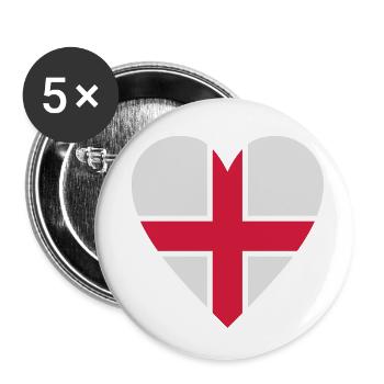 england_herz_50 - Buttons small 1''/25 mm (5-pack) - white - Front