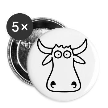 bull_head - Buttons klein 25 mm (5er Pack) - Weiß - Vorne