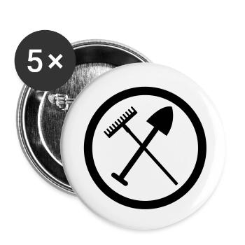 Gärtner - Buttons klein 25 mm (5er Pack) - Weiß - Vorne