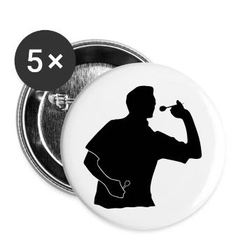 Darts de - Buttons klein 25 mm (5er Pack) - Weiß - Vorne