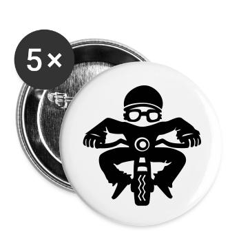 Biker - Buttons small 1''/25 mm (5-pack) - white - Front