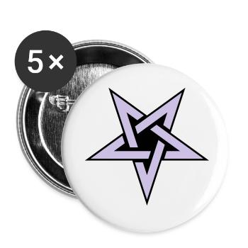 Pentagram__V005 - Buttons small 1''/25 mm (5-pack) - white - Front