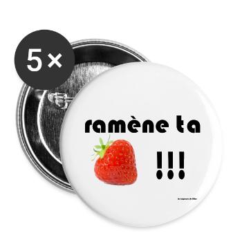 Sichern Sie Ihre Erdbeeren - Buttons klein 25 mm (5er Pack) - Weiß - Vorne