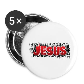 Jésus de - Lot de 5 petits badges (25 mm) - blanc - Devant