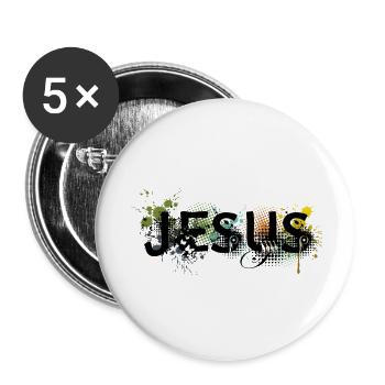 Jésus de - Lot de 5 petits badges (25 mm) - blanc - Devant