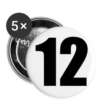 12 - Buttons klein 25 mm (5er Pack) - Weiß - Vorne