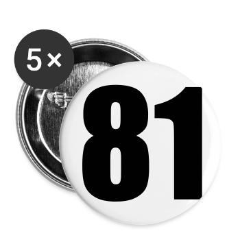 81 - Buttons klein 25 mm (5er Pack) - Weiß - Vorne