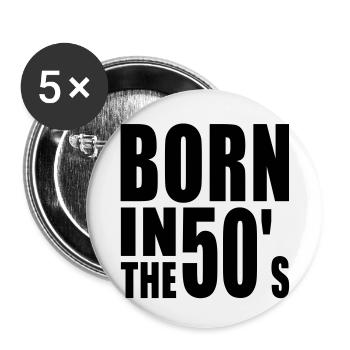 Né dans les années 50 - Lot de 5 petits badges (25 mm) - blanc - Devant