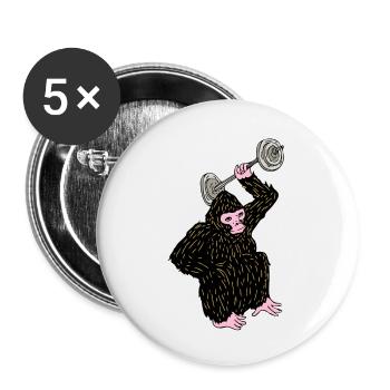 Gym Beast Mode Fitness Geschenk, Lift - Lot de 5 petits badges (25 mm) - blanc - Devant