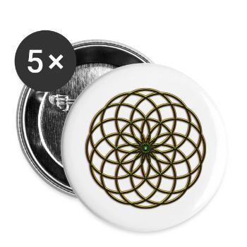 Fleur de la vie - FEEL THE FORCE! Seed of Life - - Lot de 5 petits badges (25 mm) - blanc - Devant