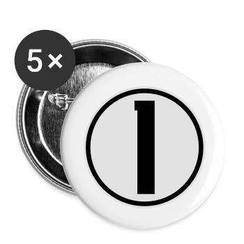 1 - Buttons klein 25 mm (5er Pack) - Weiß - Vorne
