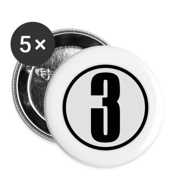3 - Buttons small 1''/25 mm (5-pack) - white - Front