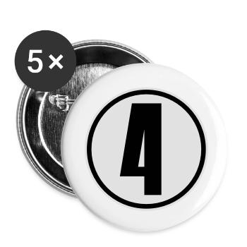 4 - Buttons small 1''/25 mm (5-pack) - white - Front