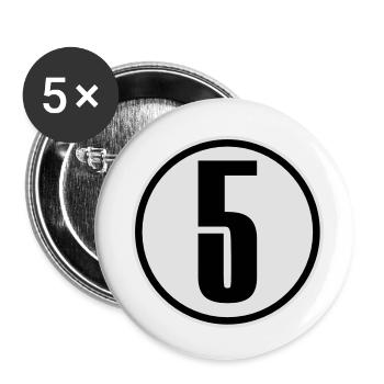 5 - Buttons small 1''/25 mm (5-pack) - white - Front