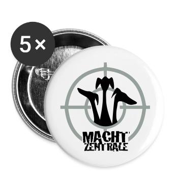 Machtzentrale - Buttons klein 25 mm (5er Pack) - Weiß - Vorne