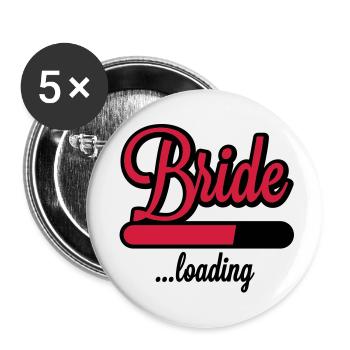 Bride loading | Hen Night - Lot de 5 petits badges (25 mm) - blanc - Devant