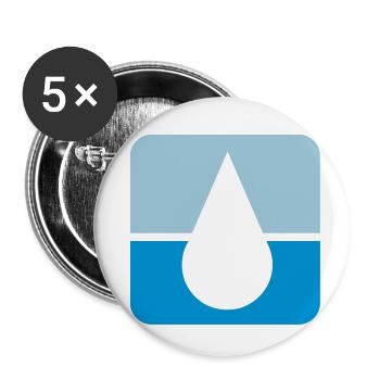 Tropfen2_75 - Buttons small 1''/25 mm (5-pack) - white - Front