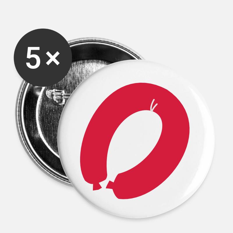 wurst - Buttons small 1''/25 mm (5-pack) - white