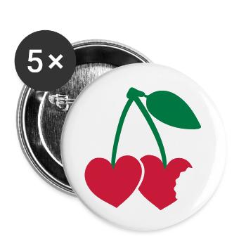 kirschen1__f2 - Buttons small 1''/25 mm (5-pack) - white - Front
