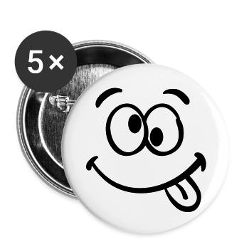 smilie_4__f1 - Buttons small 1''/25 mm (5-pack) - white - Front