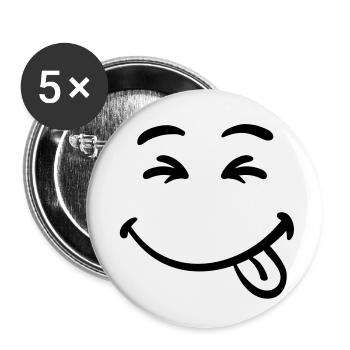 smilie_3__f1 - Buttons small 1''/25 mm (5-pack) - white - Front