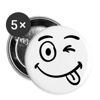 smilie_2__f1 - Buttons small 1''/25 mm (5-pack) - white - Front