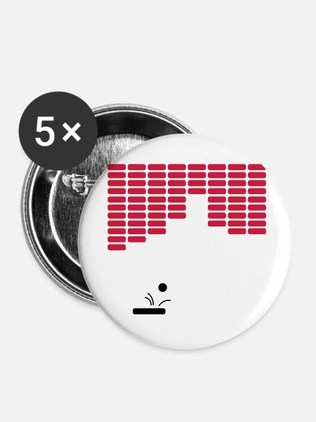 retro game - Buttons klein 25 mm (5er Pack) - Weiß