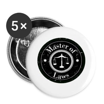 Master of Laws logo patch - Buttons small 1''/25 mm (5-pack) - white - Front