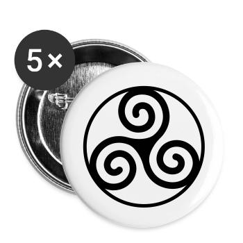 Keltisches Symbol - Buttons klein 25 mm (5er Pack) - Weiß - Vorne