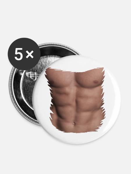 bodybuilder © - Buttons klein 25 mm (5er Pack) - Weiß