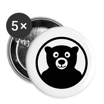bear_a_04_2012_1c - Buttons small 1''/25 mm (5-pack) - white - Front