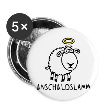 unschuldslamm_042012_c_2c - Buttons klein 25 mm (5er Pack) - Weiß - Vorne