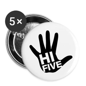 high_five_1__f1 - Buttons klein 25 mm (5er Pack) - Weiß - Vorne