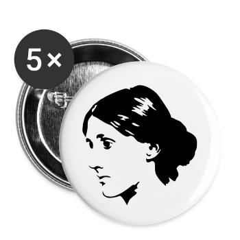 Virginia Woolf - Buttons klein 25 mm (5er Pack) - Weiß - Vorne