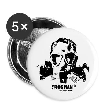 FROGMAN VINTAGE PLONGEE SOUS MARINE - Lot de 5 petits badges (25 mm) - blanc - Devant