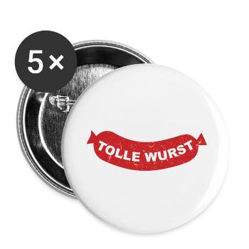 Great sausage - Buttons small 1''/25 mm (5-pack) - white - Front