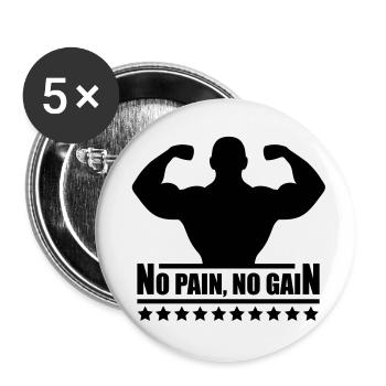 pain_gain_c1 - Buttons small 1''/25 mm (5-pack) - white - Front