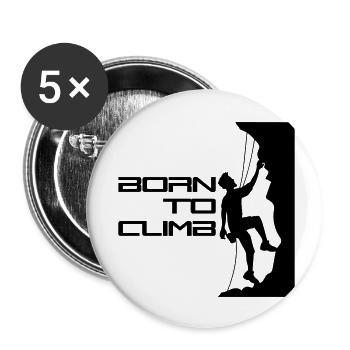 texte né pour grimper né raide mur grimpeur k - Lot de 5 petits badges (25 mm) - blanc - Devant