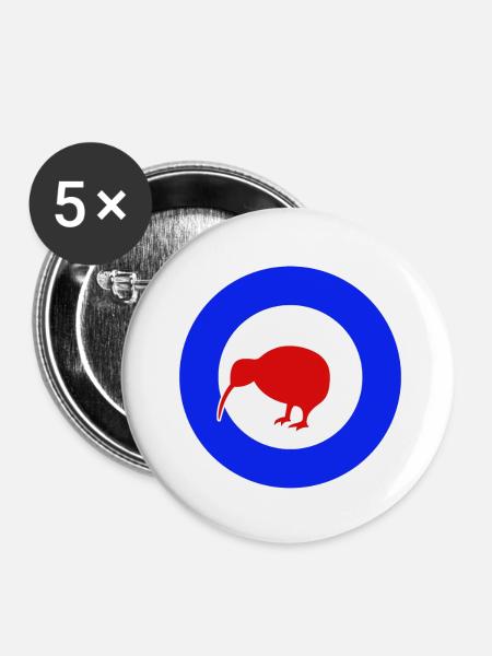 Kiwi Mod - Buttons klein 25 mm (5er Pack) - Weiß