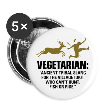 Vegetarians are weak people - Buttons small 1''/25 mm (5-pack) - white - Front