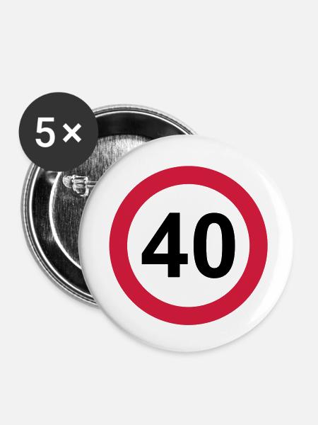 40er - Buttons klein 25 mm (5er Pack) - Weiß