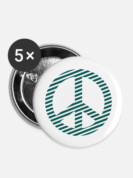 Love & Peace Design - Buttons klein 25 mm (5er Pack) - Weiß