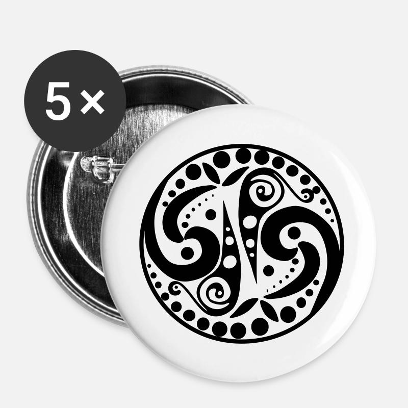 bretagne - Lot de 5 petits badges (25 mm) - blanc