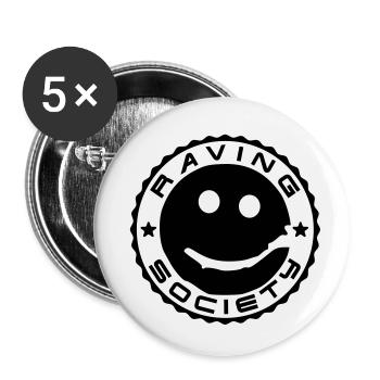 Smiley__V010 - Buttons klein 25 mm (5er Pack) - Weiß - Vorne