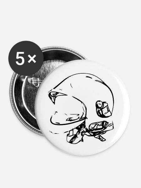 Feuerwehrhelms - Buttons klein 25 mm (5er Pack) - Weiß