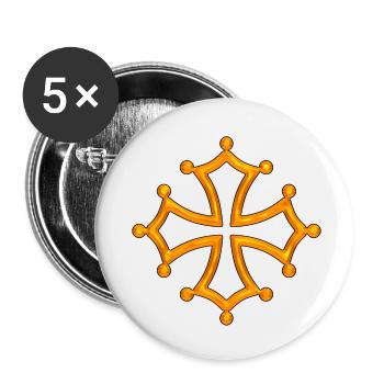 occitania cross 5 - Lot de 5 petits badges (25 mm) - blanc - Devant