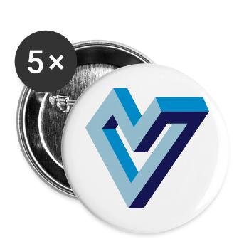 Coeur impossible | Comme Escher - Lot de 5 petits badges (25 mm) - blanc - Devant