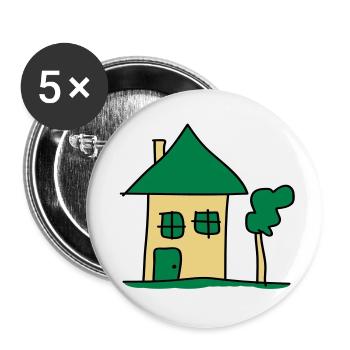 house - Buttons small 1''/25 mm (5-pack) - white - Front
