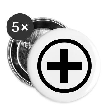 Plus - Buttons small 1''/25 mm (5-pack) - white - Front
